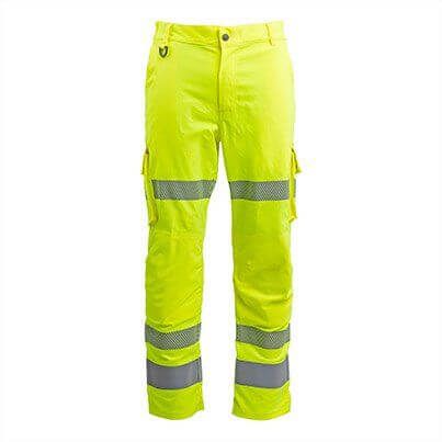 Arco Responsible Yellow Hi-Vis Cargo Trousers with Kneepad Pockets 36R image 1