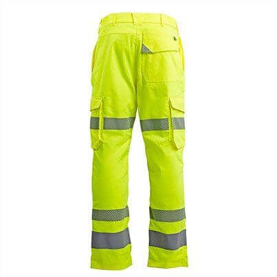 Arco Responsible Yellow Hi-Vis Cargo Trousers with Kneepad Pockets 38R image 2