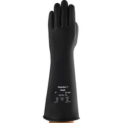 Ansell AlphaTec 87-104 Blk Latex Chemical-Resistant Gloves 8 image 1