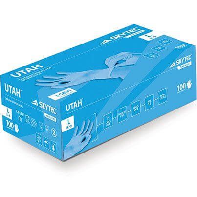 Skytec Utah Blue PF Nitrile Disposable Gloves XL (Pack of 100) image 2
