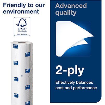 Tork Advanced C1 White Couch Roll (Pack of 9) image 2