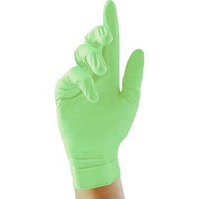 Unigloves Pearl Green Nitrile Disposable Gloves XL (Pack of 100) image 1