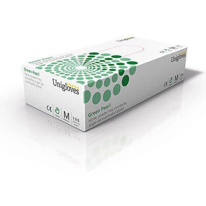 Unigloves Pearl Green Nitrile Disposable Gloves XL (Pack of 100) image 2