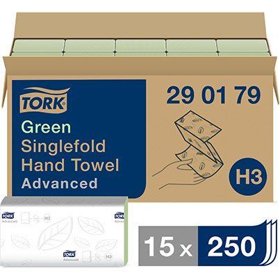 Tork Advanced H3 Green Single-Fold Paper Towel Pack (Pack of 15) image 1
