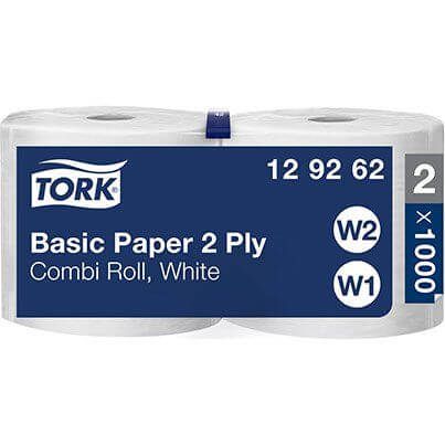 Tork White Combi Basic Paper Towel Roll 340m (Pack of 2) image 1