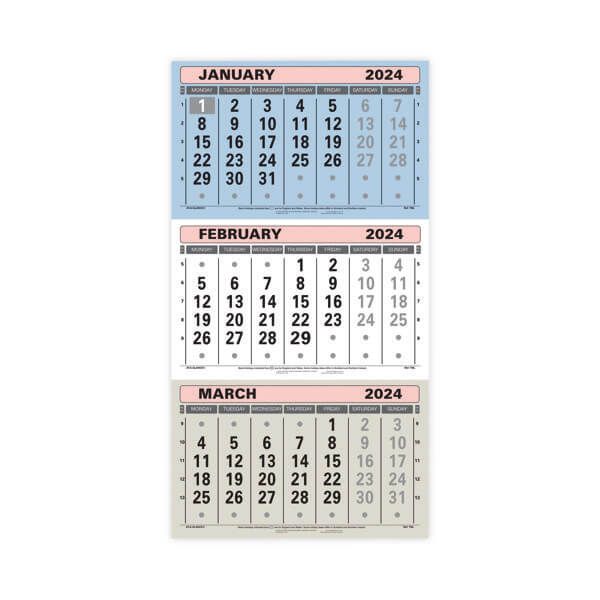At-A-Glance 3 Monthly Calendar 2024 image