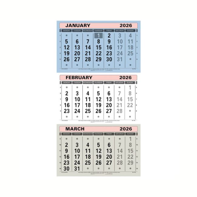 At-A-Glance 3 Monthly Calendar 2026 TML26 image 1