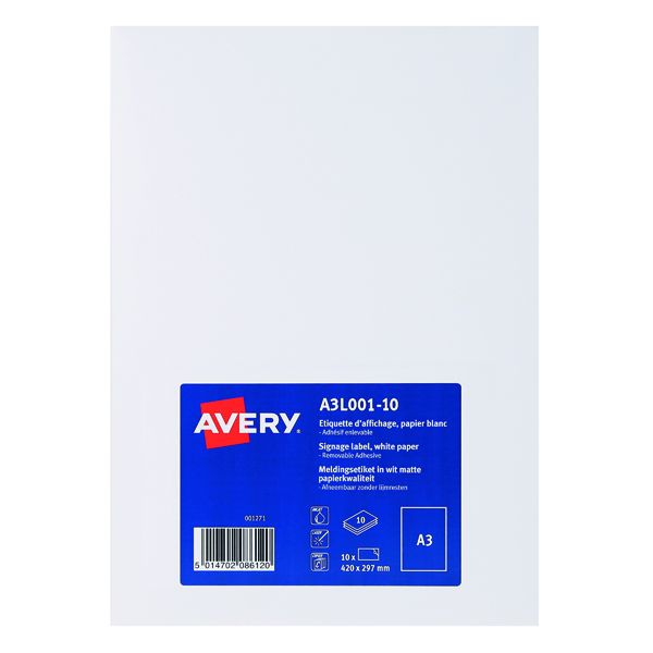 Avery Std Display Labels A3 Pk10 image