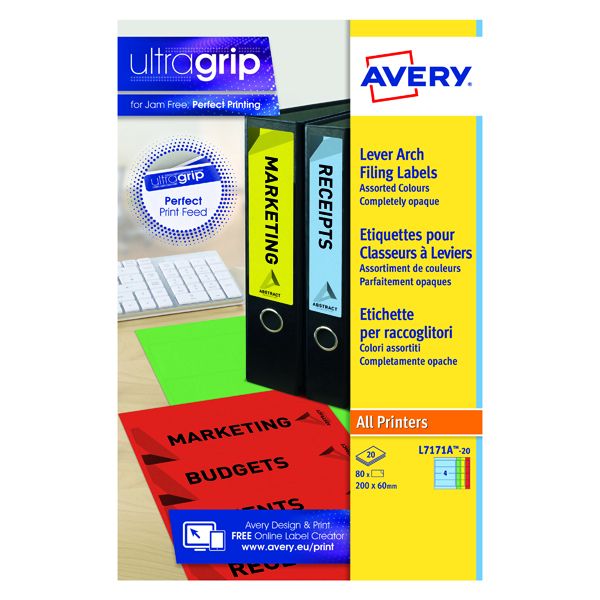 Avery Lsr Lvr Arc Spne Lbls Asd Bx20 image