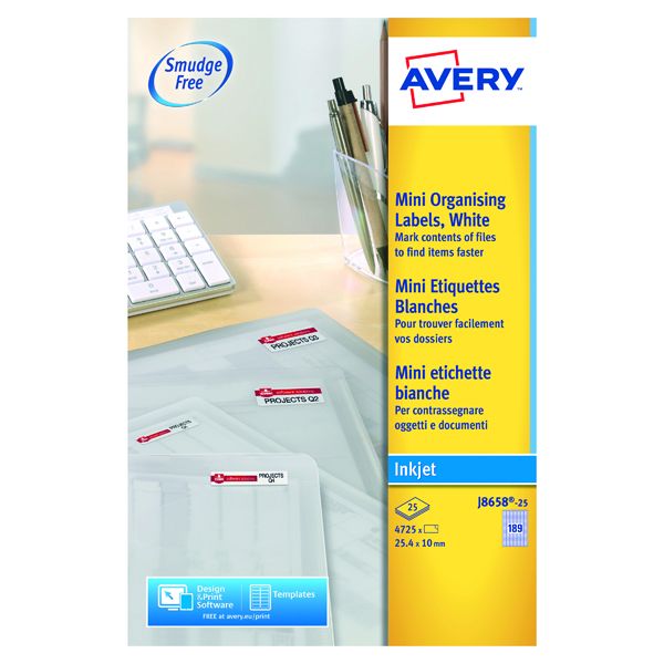 Avery Inkjet Label 189 Sheet 25 Pack image