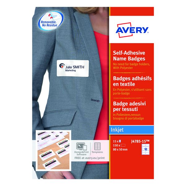 Avery S/A Name Badges 80X50Mm Pk150 image