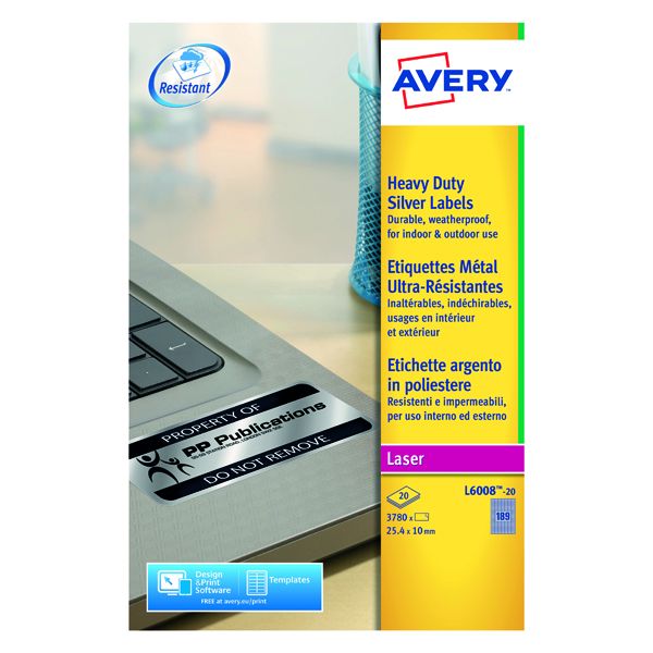 Avery Hvy Duty Lbls Slv 189L/Sh Bx20 image