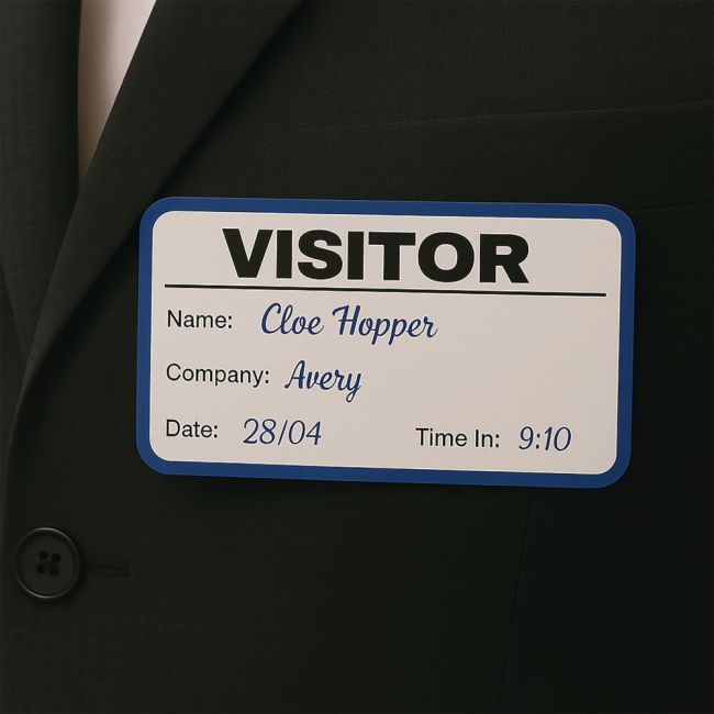Avery Visitor Sign-In Book with 250 Paper Badges 4850S-THR.UK image 3
