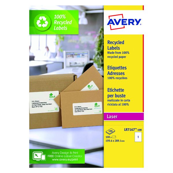 Avery Ship Lsr Lbl 199.6X289.1 P100 image