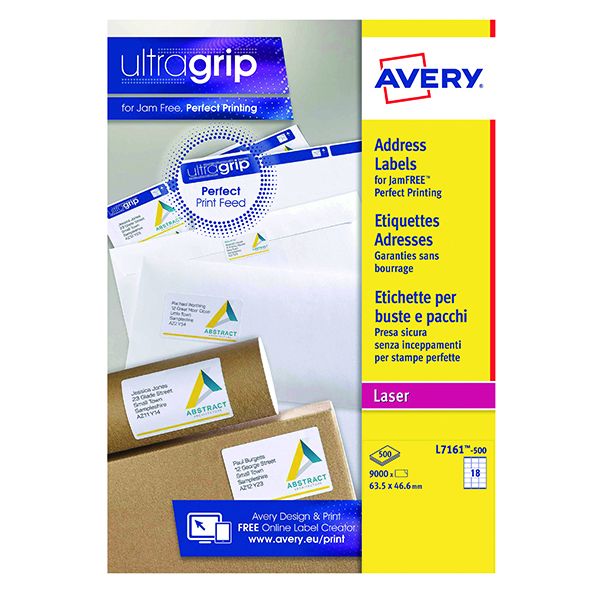 AVERY LSR LBL 18TV PK500 WHT L7161 image