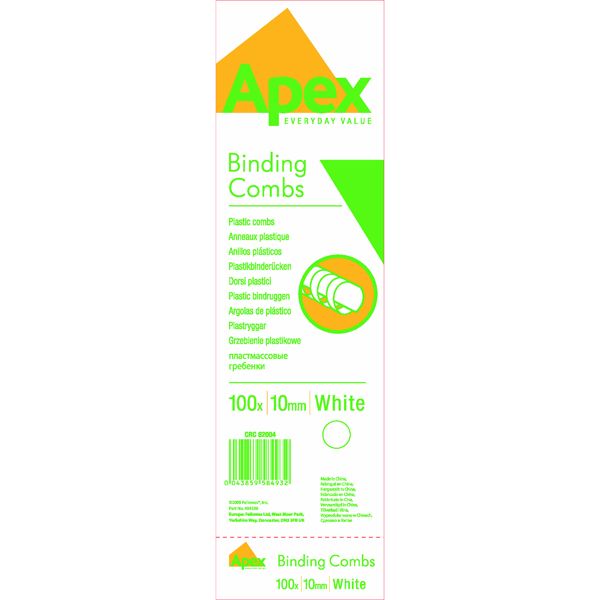 Fellowes Apex White Plastic Comb image