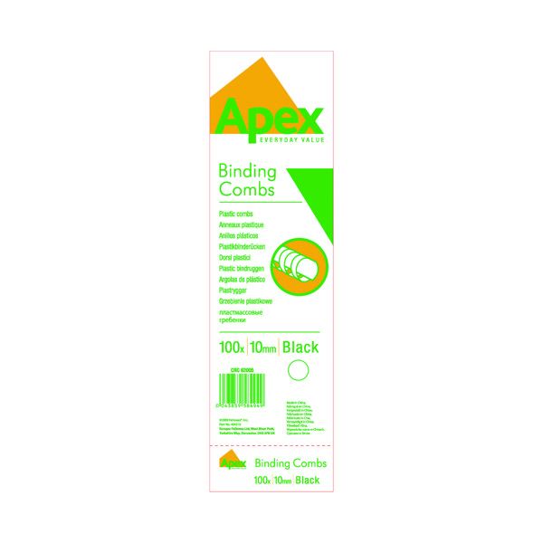 Fellowes Apex Black Plastic Comb image