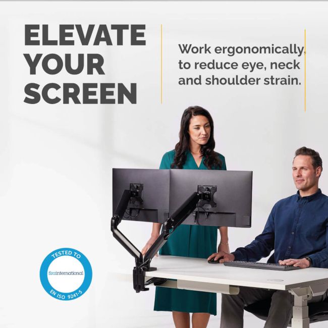 Fellowes Platinum Series Dual Monitor Arm Black 8042501 image 2