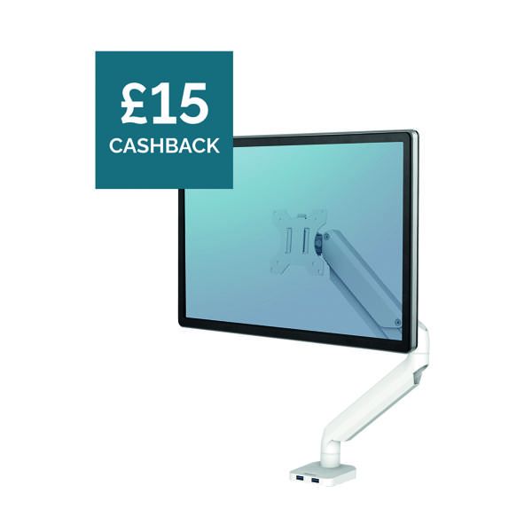 Fellowes Platinum Single Mon Arm Wht image