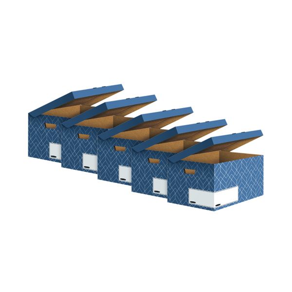 Bankers Box Flip Top Box Blue Pk5 image