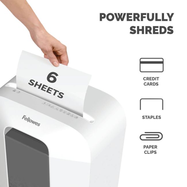 Fellowes Powershred LX25 Cross-Cut Shredder White 100110063 image 3