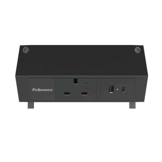 Fellowes Power Desk Type G UK/IE 1 Socket 1 USB-A + 1 USB-C Port Black 100136980 image 2