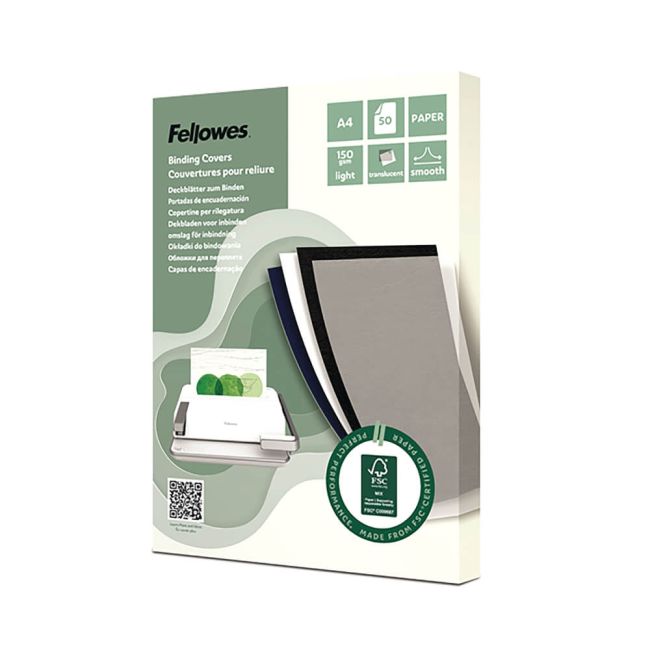 Fellowes A4 Binding Covers Translucent 150gsm (Pack of 50) 100143443 image 1