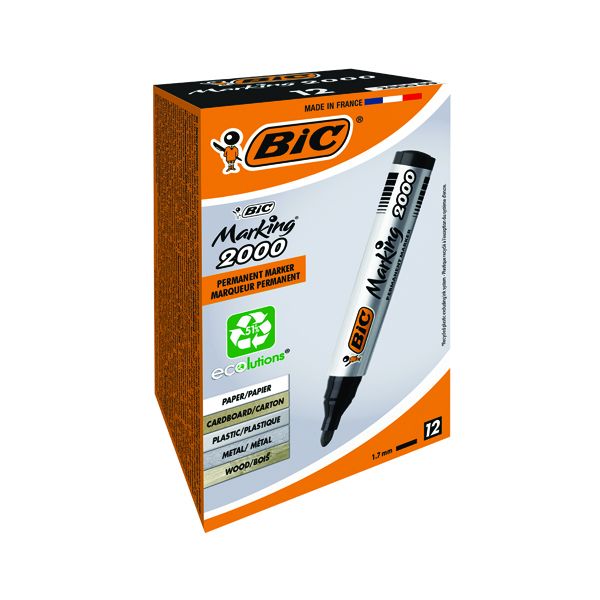 Bic 2000 Bullet Perm Marker Blk Pk12 image