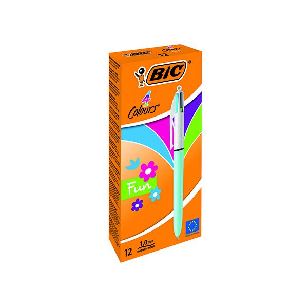 Bic 4 Colours Fashion Ball Pen Pk12 image