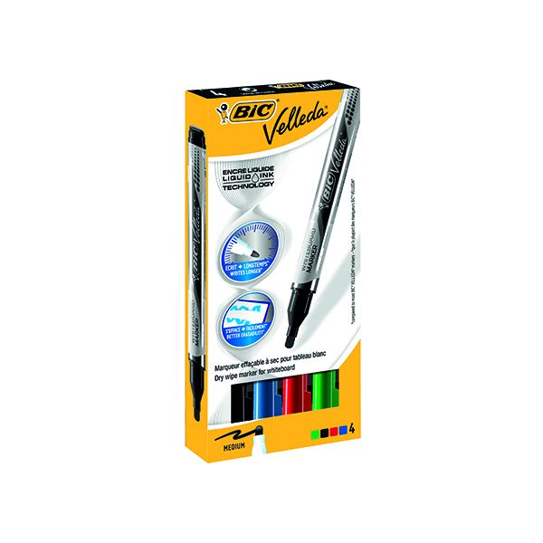 Bic Velleda Liqd Ink Drywipe Astd P4 image