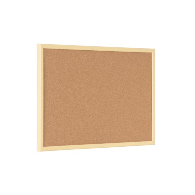 Bi-Office Pastel Cork Noticeboard Yellow Frame 600x400mm MC030011961 image 2