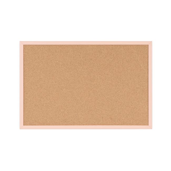 Bi-Office Pastel Cork Noticeboard Salmon Frame 600x400mm MC030011991 image 1