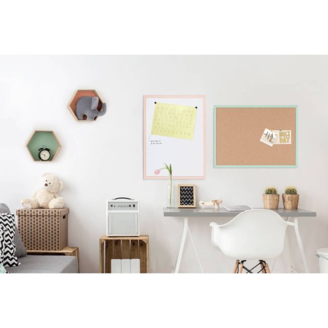 Bi-Office Pastel Cork Noticeboard Green Frame 600x400mm MC030011971 image 6