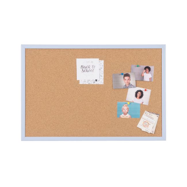Bi-Office Pastel Cork Noticeboard Blue Frame 600x400mm MC030011981 image 4