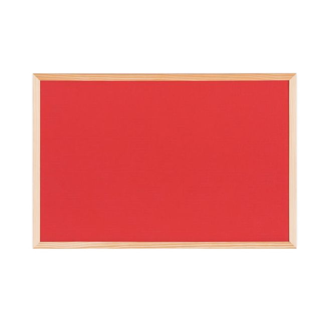 Bi-Office Double-Sided Board Cork Red Felt Pine Frame 60x40cm FB0310010 image 1