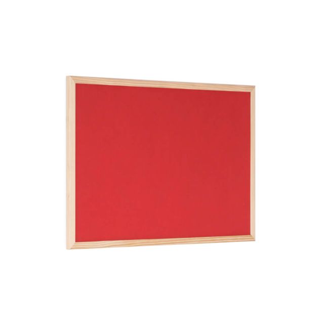 Bi-Office Double-Sided Board Cork Red Felt Pine Frame 60x40cm FB0310010 image 2