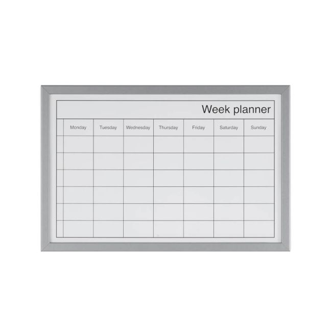 Bi-Office Magnetic Weekly Planner Whiteboard Grey Frame 60x40cm mm03000839 image 1