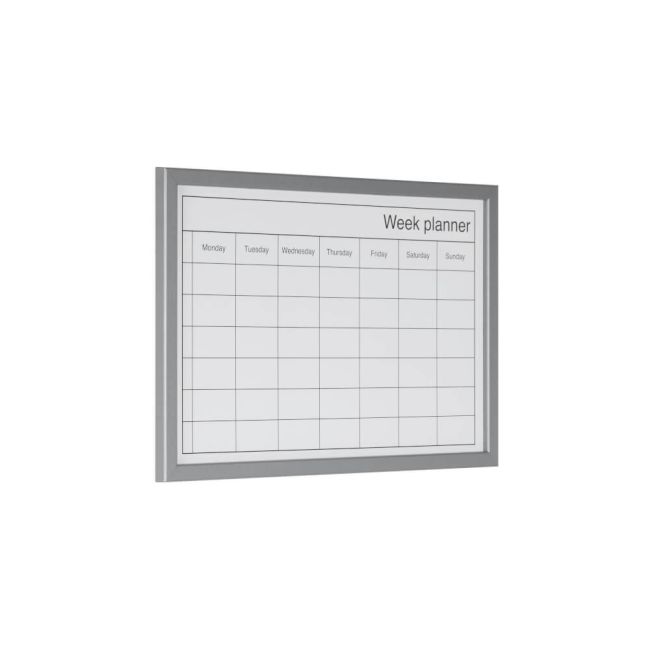 Bi-Office Magnetic Weekly Planner Whiteboard Grey Frame 60x40cm mm03000839 image 2