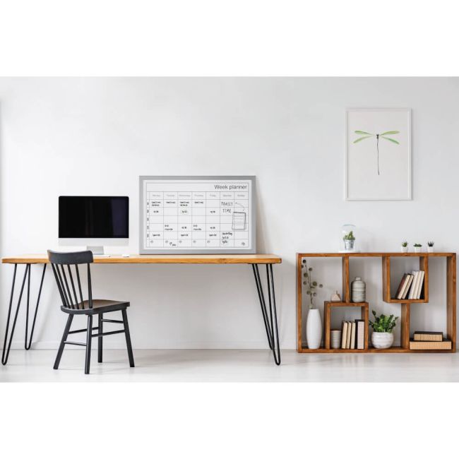 Bi-Office Magnetic Weekly Planner Whiteboard Grey Frame 60x40cm mm03000839 image 5