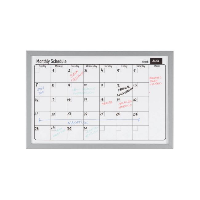 Bi-Office Magnetic Monthly Planner Whiteboard Grey Frame 60x40cm mm03062839 image 4