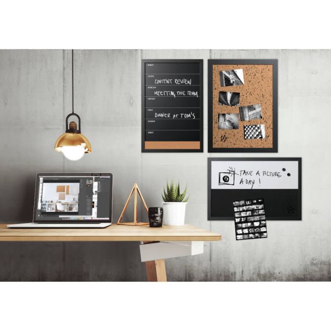 Bi-Office Black/White Message Boards Black Frame (Pack of 3) SOR-033 image 1