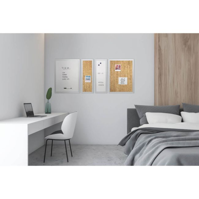 Bi-Office Positive Flow Metallic Silver Message Boards (Pack of 4) SOR-035 image 4