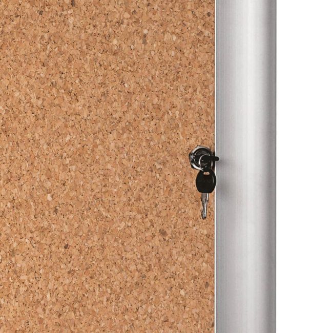 Bi-Office Mastervision Display Case Cork Glass Door Aluminium Frame 9xA4 VT630501750 image 3