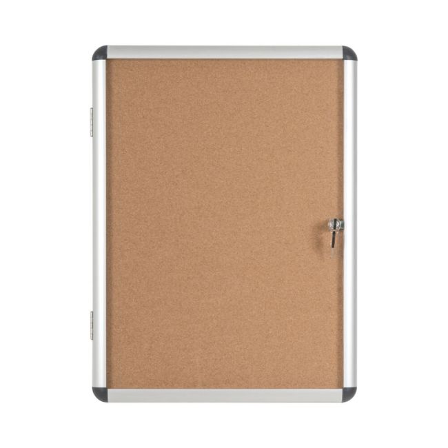 Earth Enclore Enclosed Cork Noticeboard 6xA4 Aluminium Frame RVT610101150 image 1