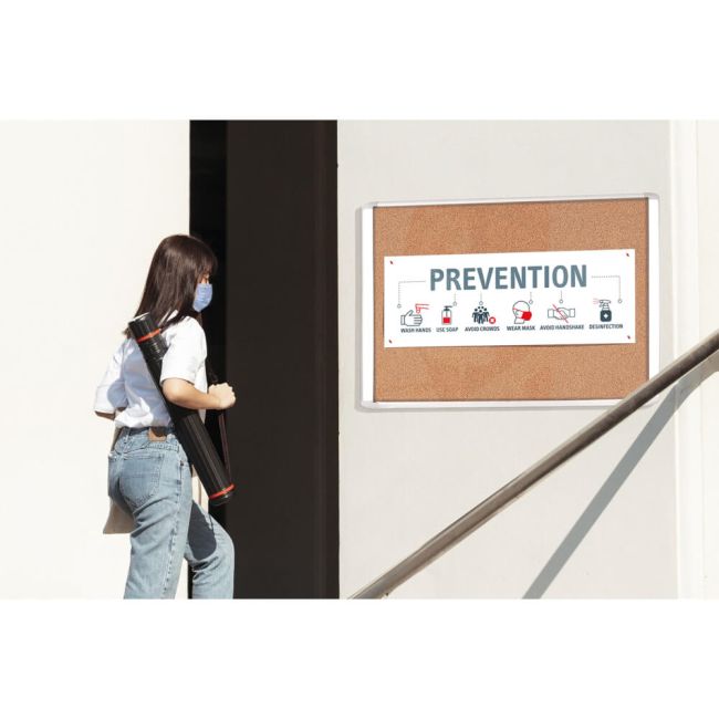 Bi-Office Mastervision Out Display Cork Lockable Door Top Hinged 8xA4 VT350601760 image 3