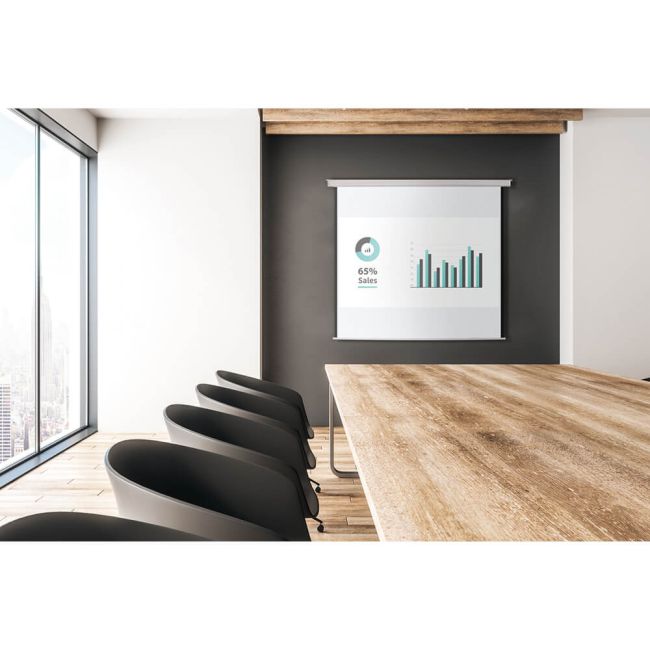 Bi-Office Wall Projection Screen Manual Retraction 244x244cm 9D006011 image 6
