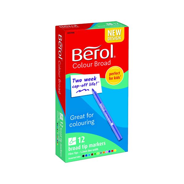 Berol Colourbroad Pen Ast Ink Pk12 image