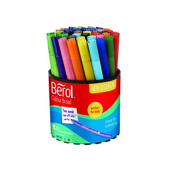 Berol Colourbrd Pen Asst WB Ink Pk42 image