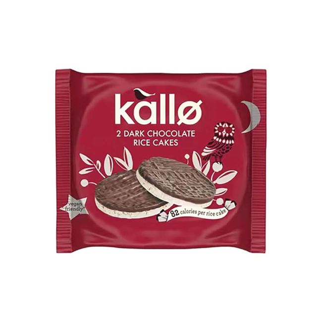 Kallo 2 Dark Chocolate Rice Cakes 33g (Pack of 30) 133914 image 1
