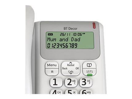 BT Decor 2200 Corded Analogue Telephone White 61127 image 4